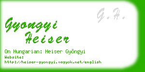 gyongyi heiser business card